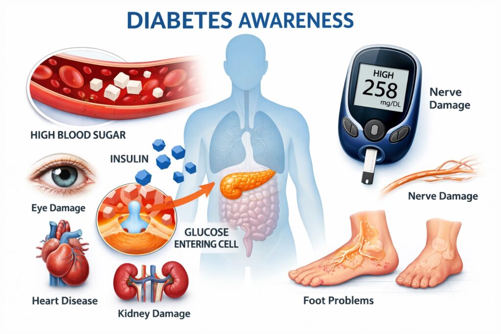 Diabetes awareness and its effects