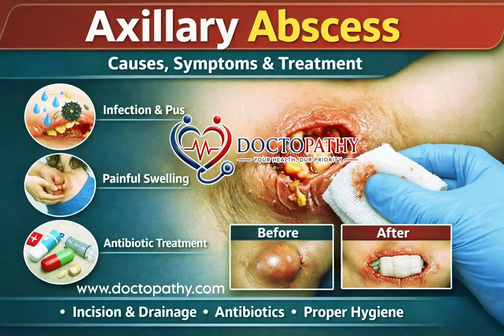 Axillary Abscess: Causes, Symptoms, Treatment, and Prevention - DOCTOPATHY