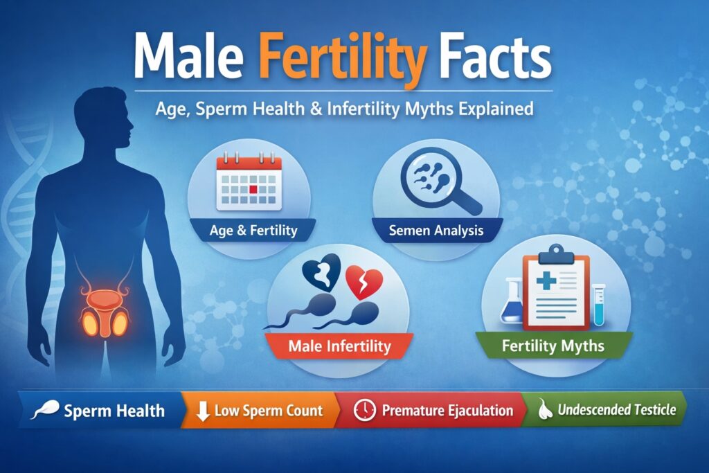 Male fertility facts infographic