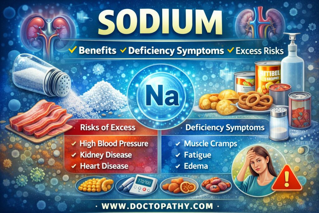 Sodium benefits risks and symptoms