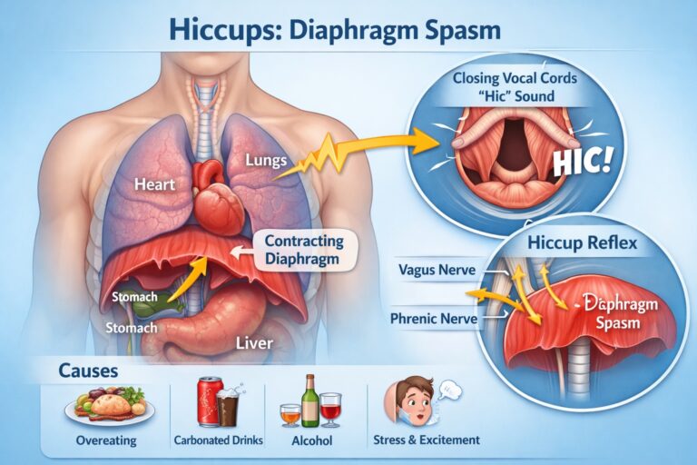 Diaphragm spasm and hiccup reflex explained