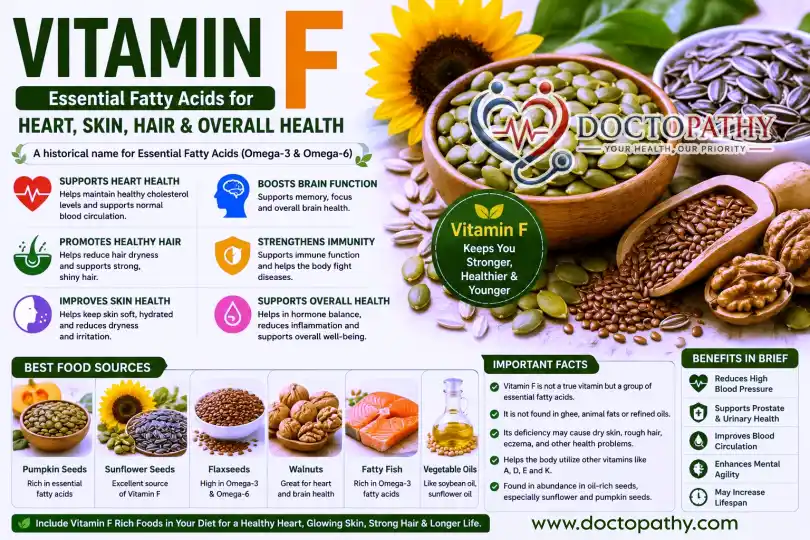 Vitamin F (Essential Fatty Acids): Benefits, Food Sources, Deficiency Symptoms & Health Importance