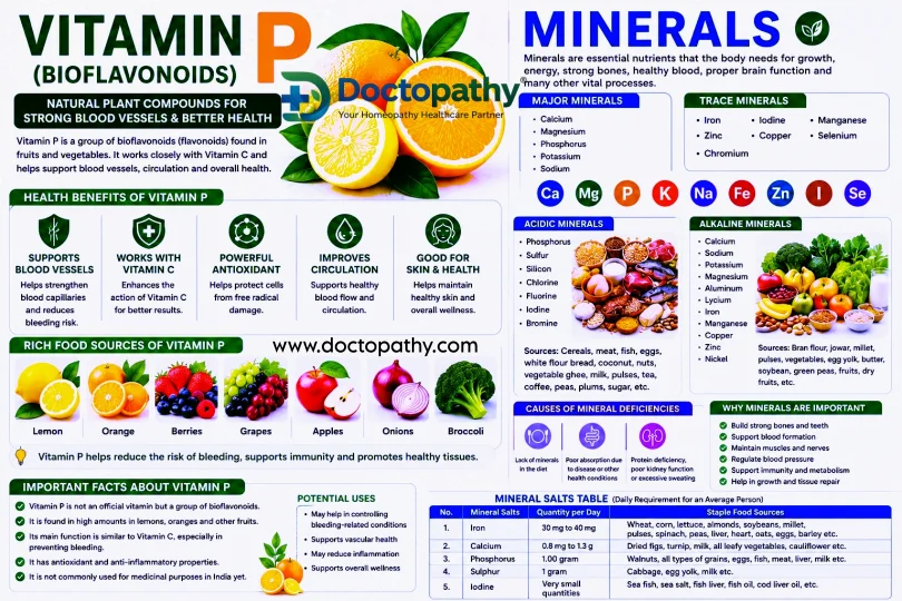 Vitamin P (Bioflavonoids): Benefits, Food Sources, Deficiency Signs & Mineral Health Guide
