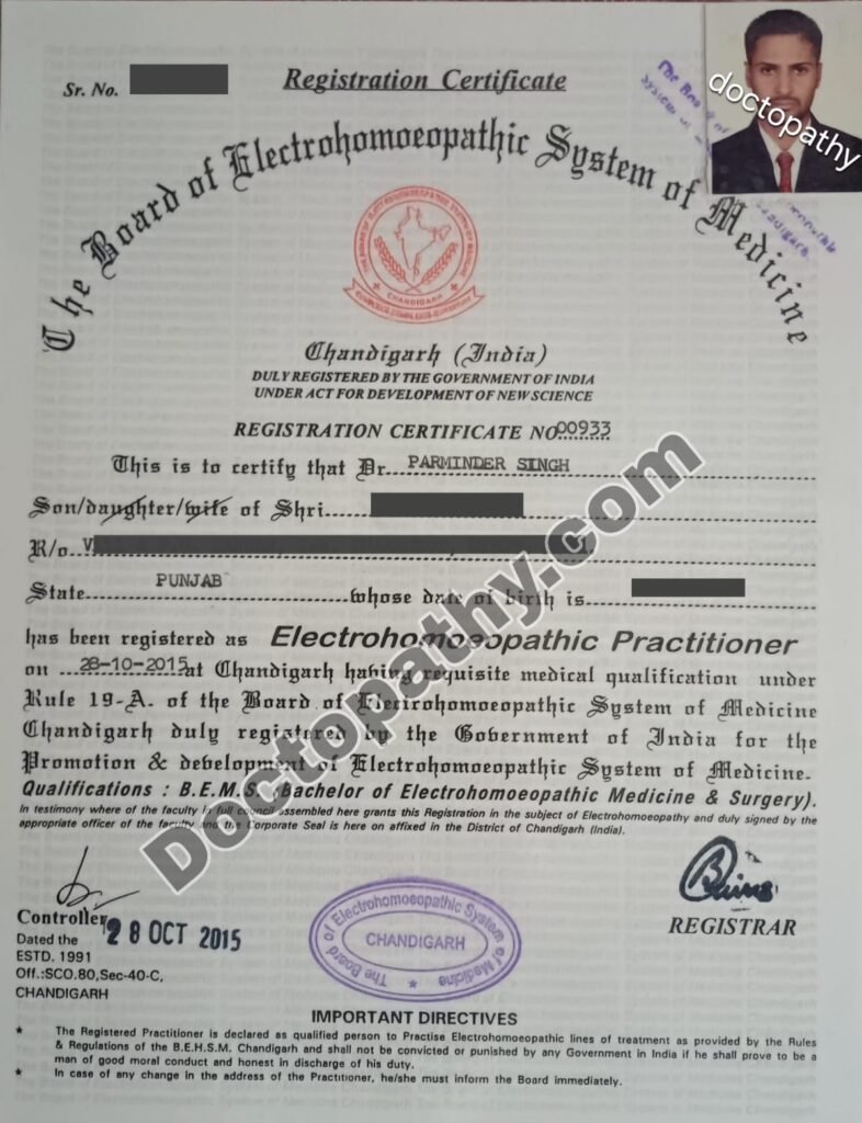 Dr. Parminder Singh (B.E.M.S.)